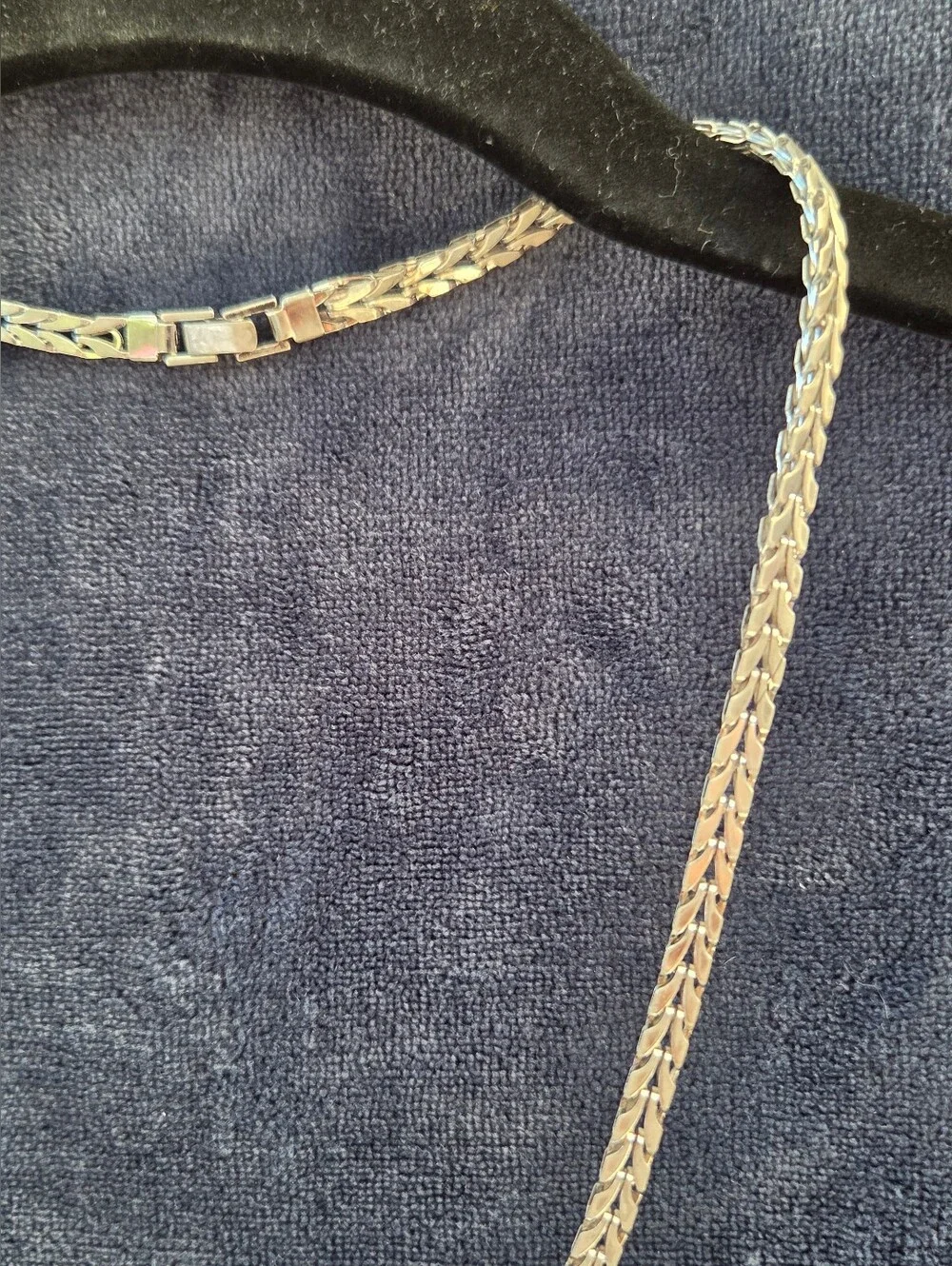 Braided Silver Tone Necklace — Classic White Finish